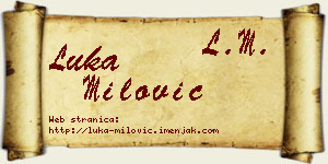 Luka Milović vizit kartica